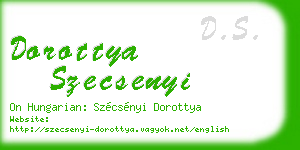 dorottya szecsenyi business card